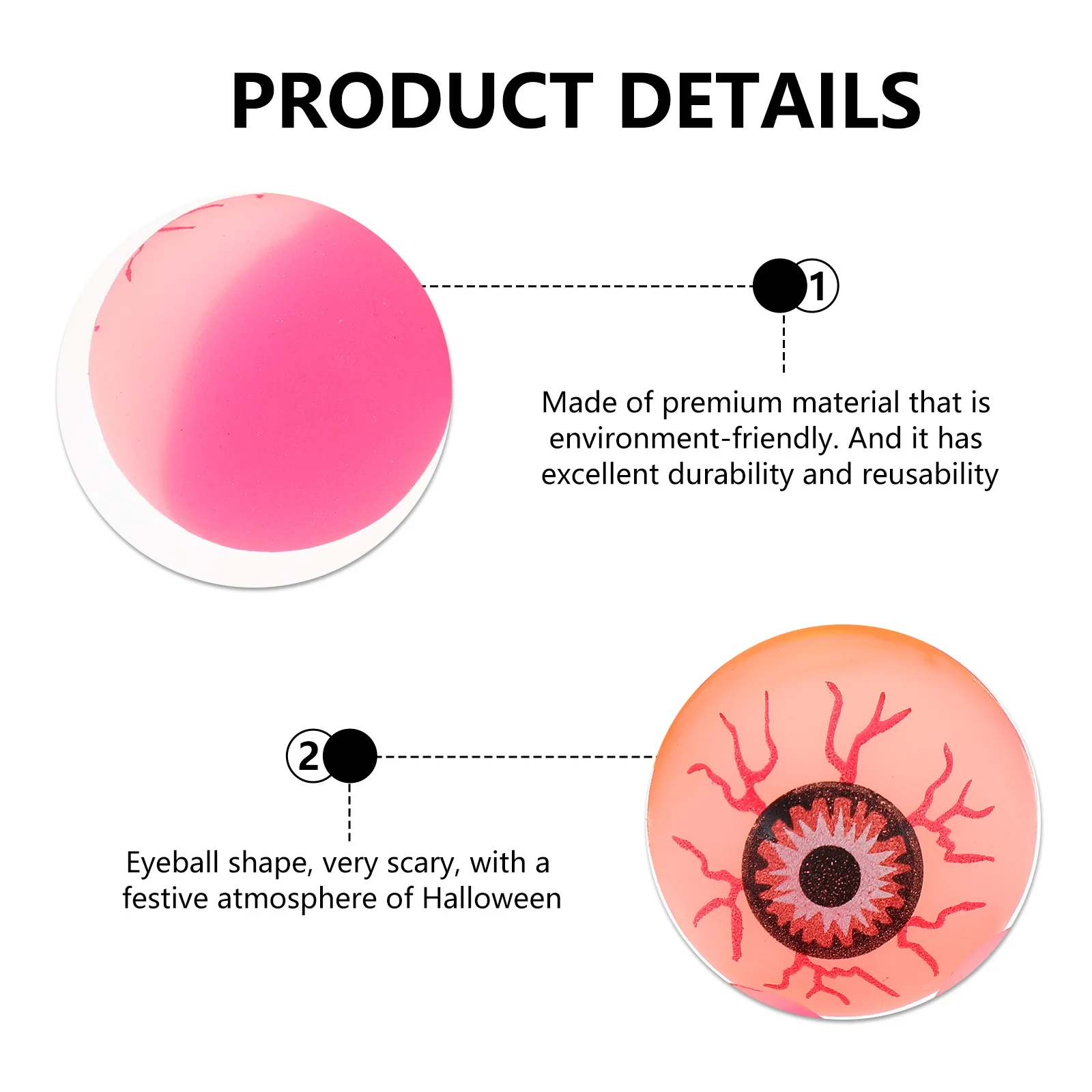20 pçs globo ocular bolas saltitantes assustador realista adereços de halloween para decorações de festa fillers saco goodie crianças favores