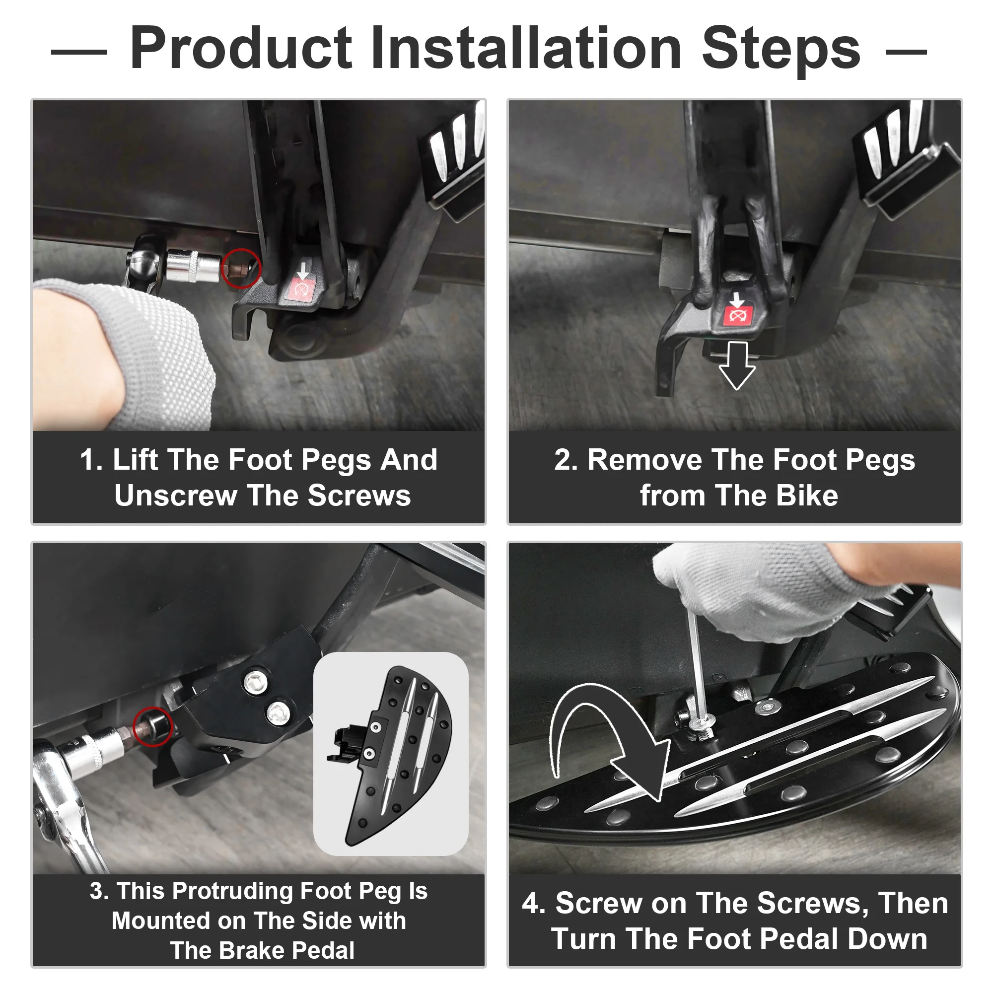 ألواح أرضية كبيرة على شكل خفاش للدراجة النارية مسند للقدمين ألواح قدم للراكب الأمامي لـ Can-Am Ryker 600 900 / Rally Edition
