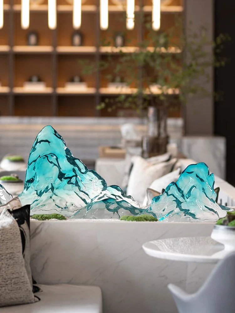 Modern simple transparent resin rockery sculpture hotel lobby sales office villa entrance decoration crafts ornaments