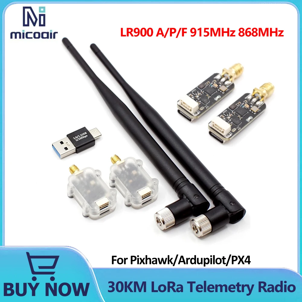 MicoAir LR900 A/P/F 915MHz 868MHz 30KM LoRa Telemetry Radio Module for Pixhawk/Ardupilot/PX4 FPV RC Drone Quadcopter Parts