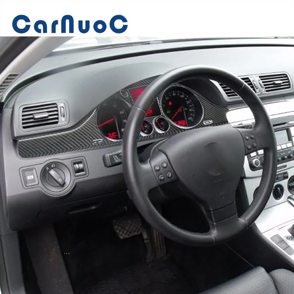 Car Sticker For Volkswagen Passat 2006-2011 Speedmeter Decorative Accessories Carbon Fiber Interior Mouldings Cover Trim