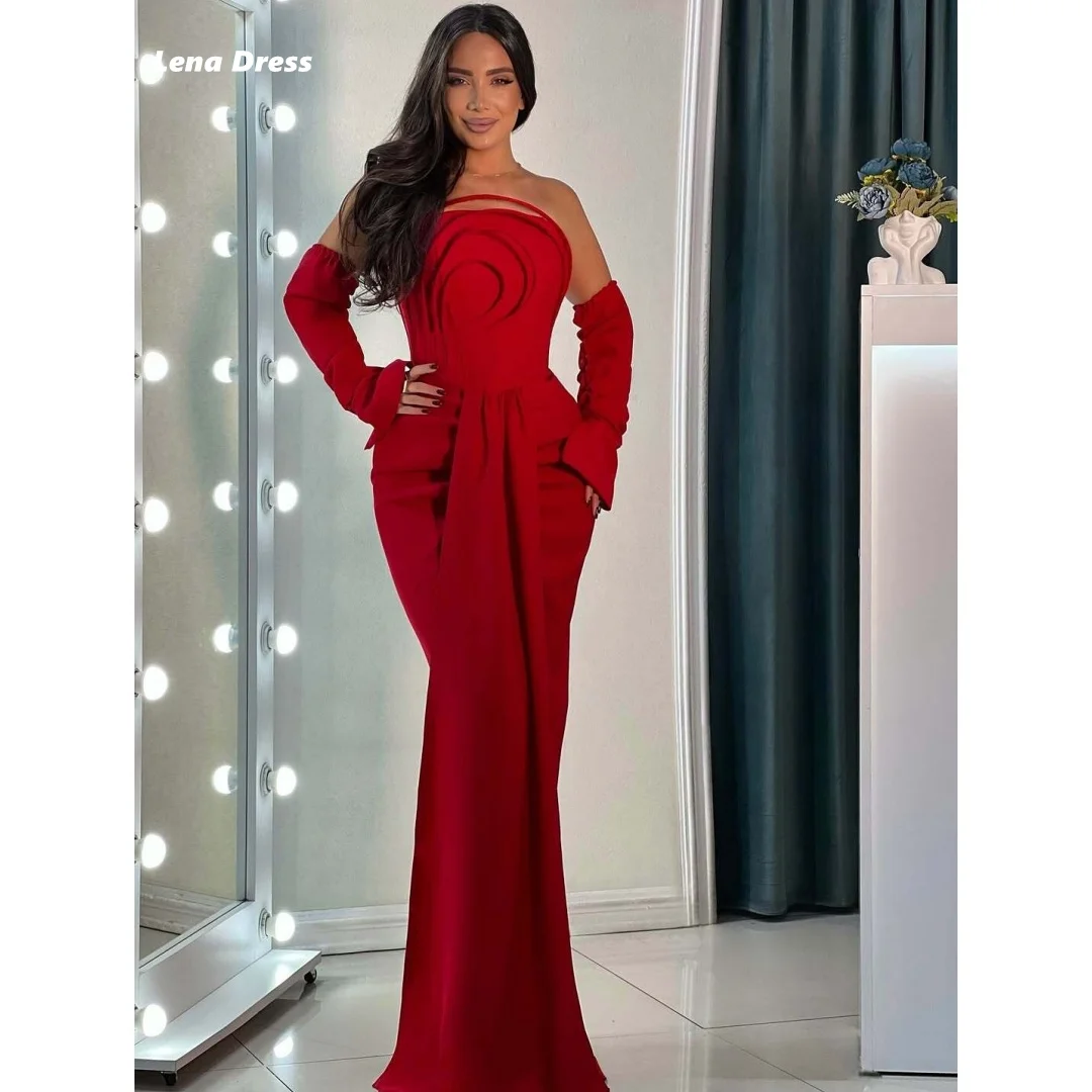 

Lena Fish Tail Luxury Prom Dresses Elegant Evening Party Dresses Luxury 2025 Red Evening Dress Woman Long Sleeves Customized
