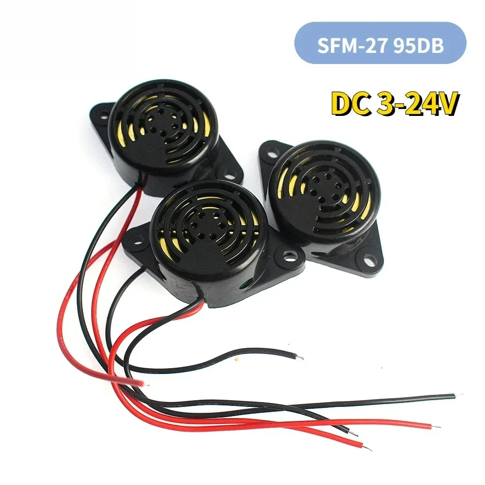 5pcs SFM-27 Active Electronic Buzzer DC 3-24V 20ma Alarm Siren Buzzers 95dB High Decibel Continuous Beep Speaker for Arduino