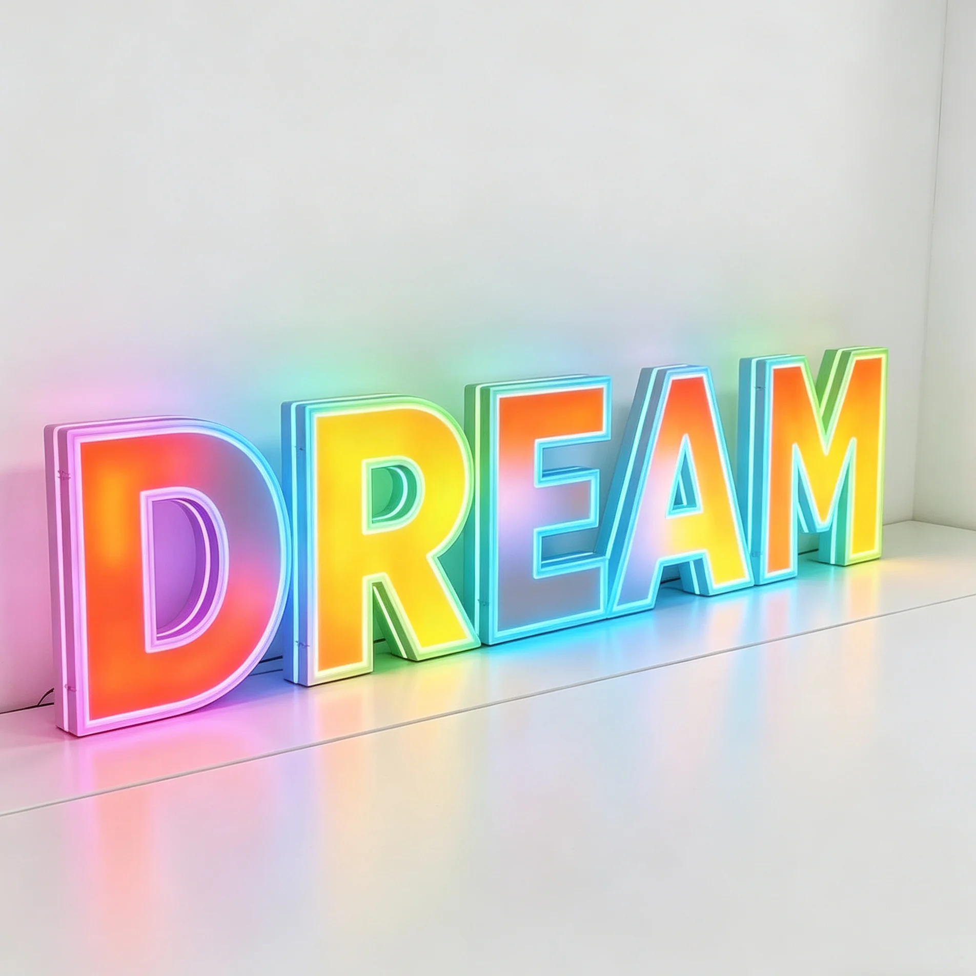 Video Wall Custom Outdoor Waterproof RGB LED Multicolor 3D Front-Lit Channel Letter Sign with App Control for Office Home Use