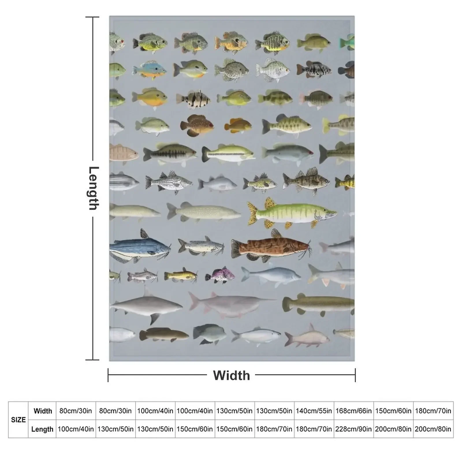 North America Freshwater Fish Group Throw Blanket Flannels Travel Luxury Brand Summer Beddings Blankets For Baby Large Blankets