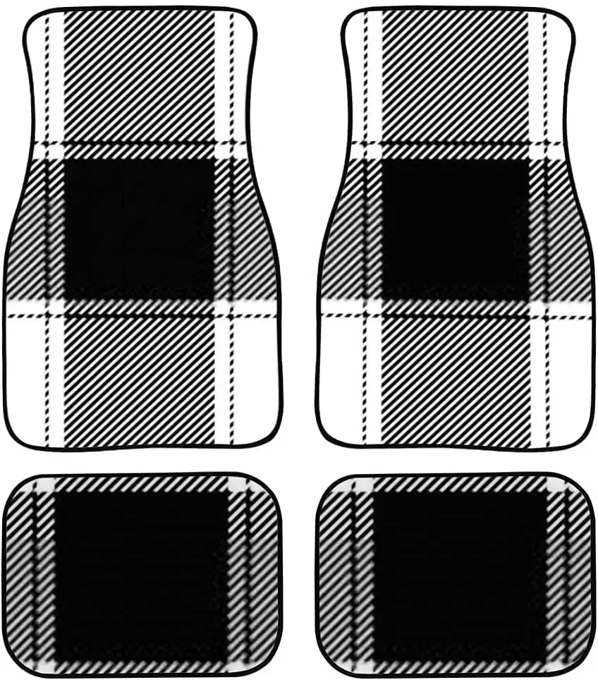 Car Floor Mats Buffalo Check Vichy Gingham Seamless Plaid Print Design Carpet Car SUV Truck Floor Mats 4 Pcs,Truck Floo