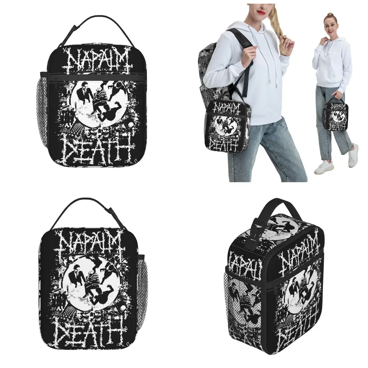 Insulated Lunch Tote Bag Napalm Death Music Band Death Metal Food Box Multifunction Thermal Cooler Bento Box For School