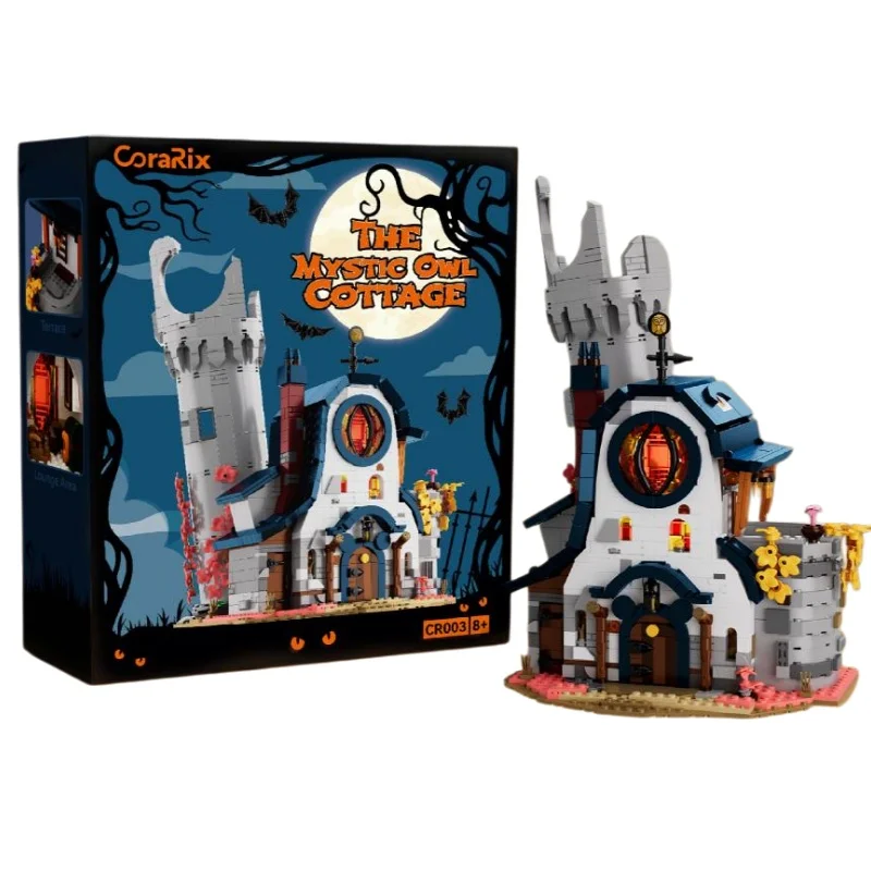 MOC Street View Scene Forest Hut Owl Magic House Building Blocks Owl Shack Architecture Cartoon Model Kit Witchcraft Toys Gift