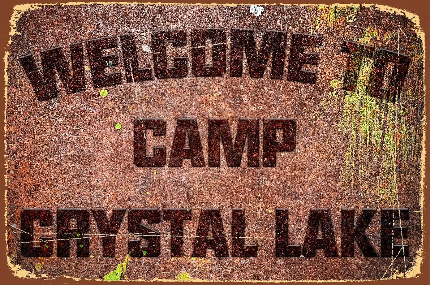 Fun camping sign Friday 13th Metal sign Welcome To Camp Crystal Lake Tin Sign Outdoor Party Vintage Coffee Bar Room Horror decor