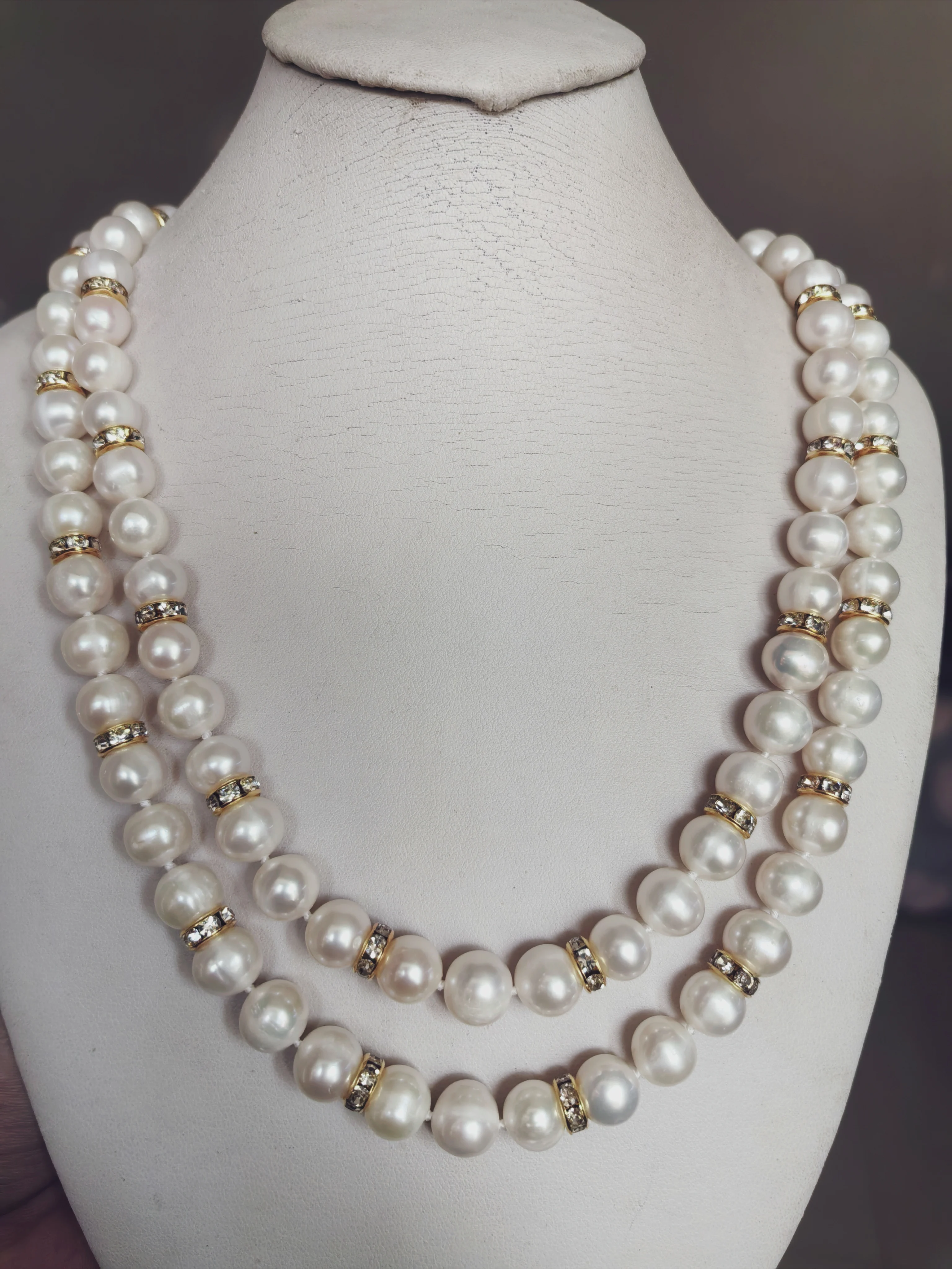 2025 New KE YAN Jewelry Design Genuine 9-10mm Natural white Akoya Pearl Necklace 17-18'' AAA 14k gold clasp