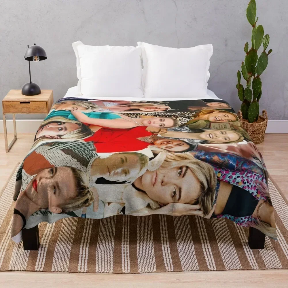 

Florence Pugh Collage Throw Blanket Vintage Luxury Brand Softest Decorative Throw Blankets