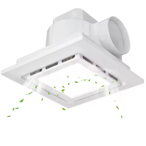 Ultra Quiet Bathroom Exhaust Fan with 6500K LED Light, 1.0 Sone 145 CFM, 8.3x8.3 Mount, 1500 LM Ceiling Ventilation Fan