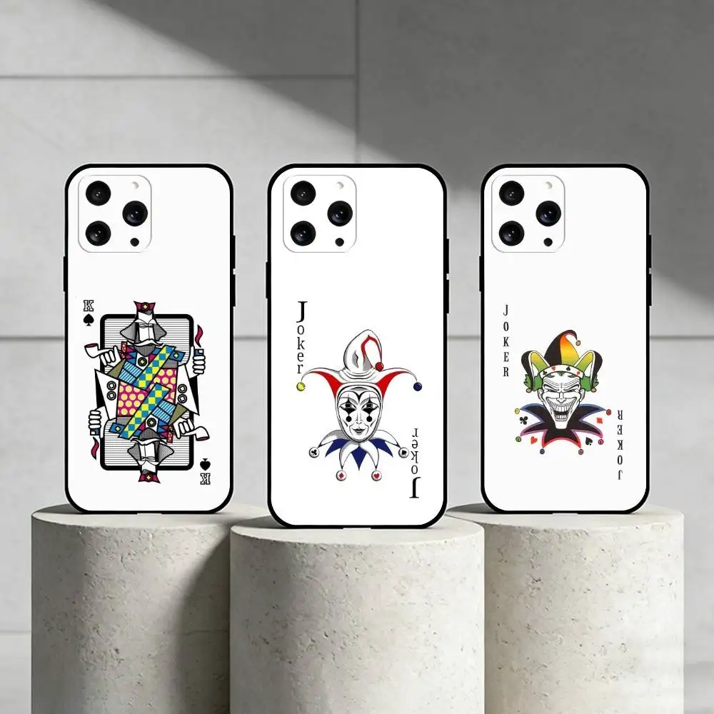 P-Poker Phone Case For iPhone 17,16,15,14,13,12,11 Plus,Pro Max,SE4Soft Silicone Black Cover