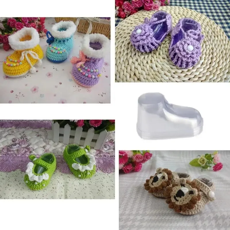 10/20/50 قطعة بولي كلوريد الفينيل البلاستيك الشفاف نموذج القدم الصغيرة الحذاء يدعم لا تشوه بسهولة قابلة لإعادة الاستخدام 8 سنتيمتر 9 سنتيمتر 10 سنتيمتر 12 سنتيمتر