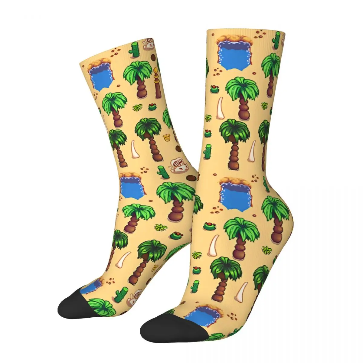 Funny Happy Calico Desert Men's Socks Vintage Harajuku Stardew Valley Hip Hop Novelty Seamless Crew Crazy Sock Gift Printed