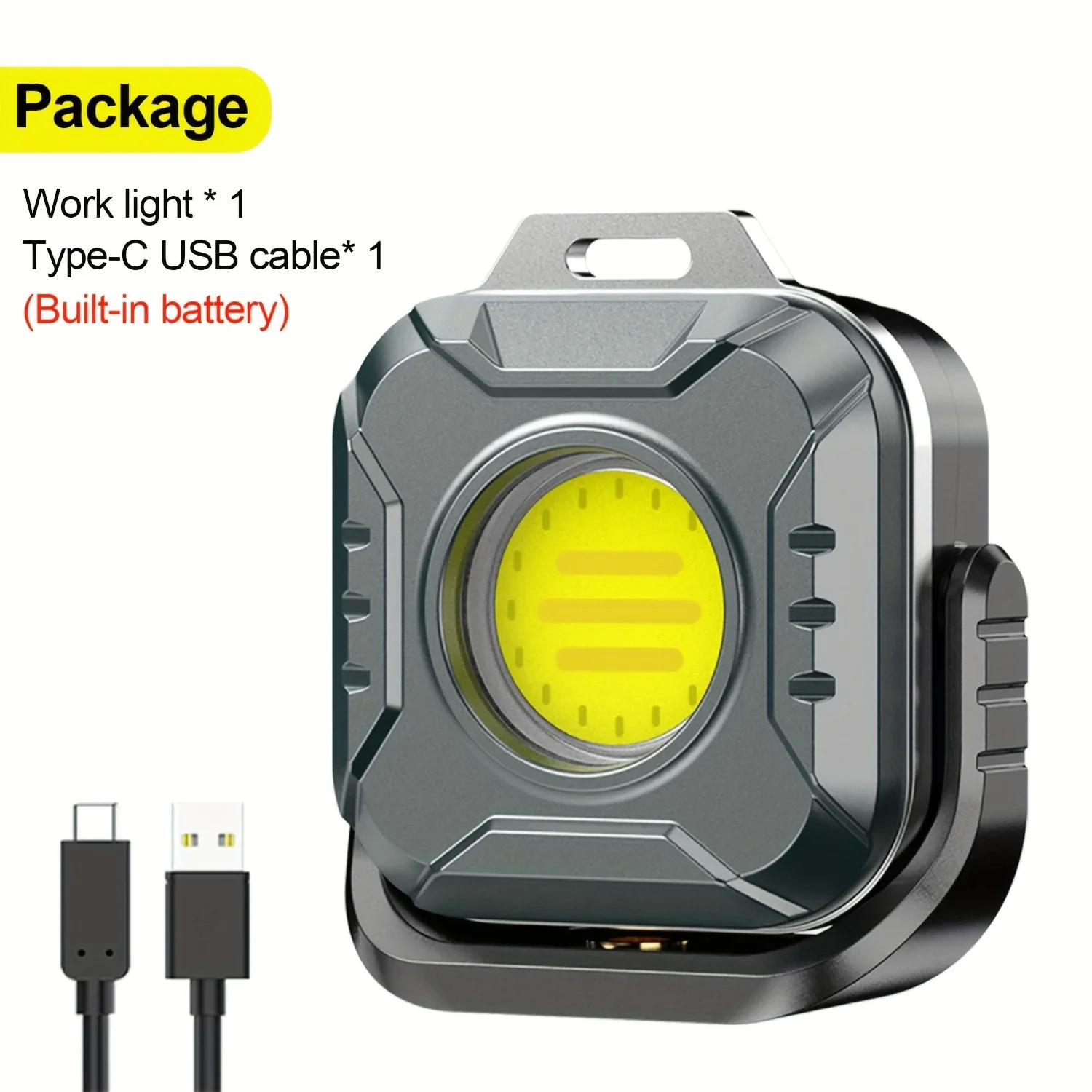 Mini Powerful Led Work Light, Rechargeable EDC Cob Light 6-Mode High Brightness, Adjustable Color Temperature, Long Battery Life