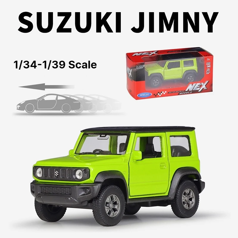 1/36 Suzuki Jimny SUV Toy Car Welly Diecast Metal Model Pull Back Doors Openable Educational Collection Gift For Boy Children