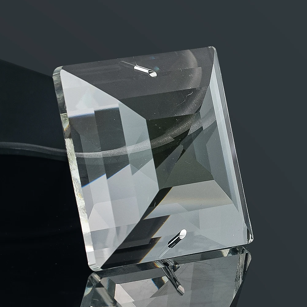 48mm Trapezoidal Multifaceted Glass Prism Flat Pyramid Crystal Pendant DIY Home Decor Christmas Wedding Chandelier Accessory