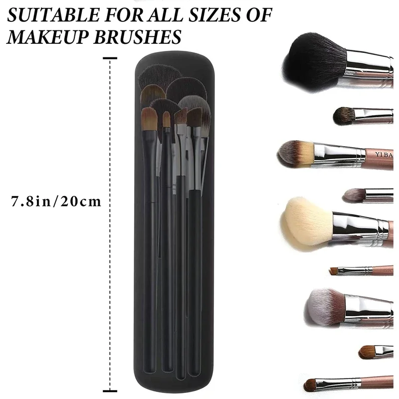 1-5pcs Silicone Makeup Brush Storage Bag Waterproof Makeup Brush Travel Holder Magnetic Portable Cosmetic Bag Multipurpose