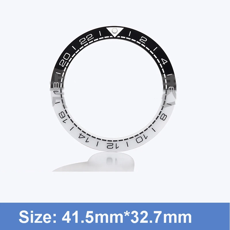 Neigter, 41,5 * 32,7 mm großer, keramischer, leuchtender Lünettenring mit Einlegearbeit für Seamaster 600 Uhrenzubehör – Detail 5