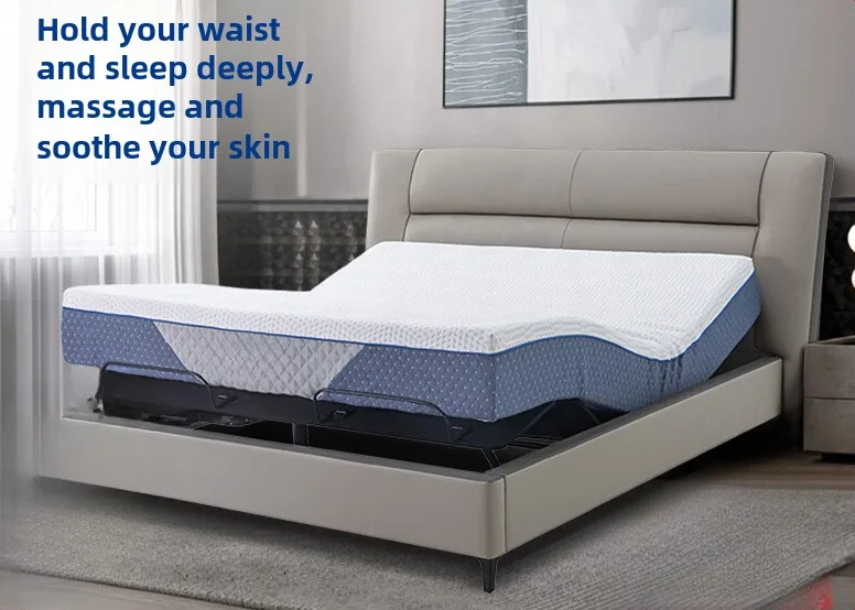 Electric bed multi-function wake-up massage lumbar support can lift bedroom leather soft bed