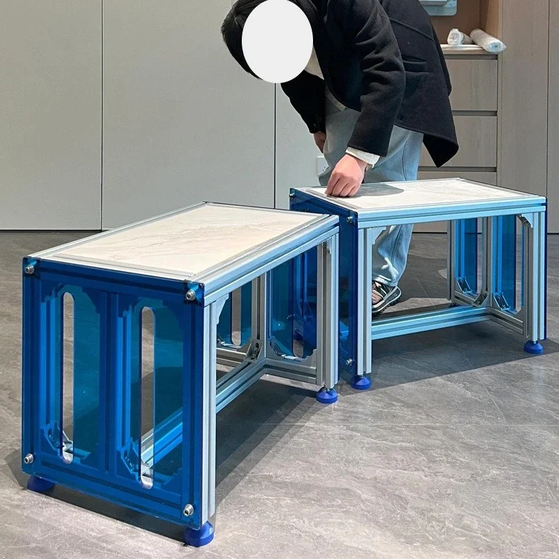 Designer creative color acrylic aluminum profile leisure stool