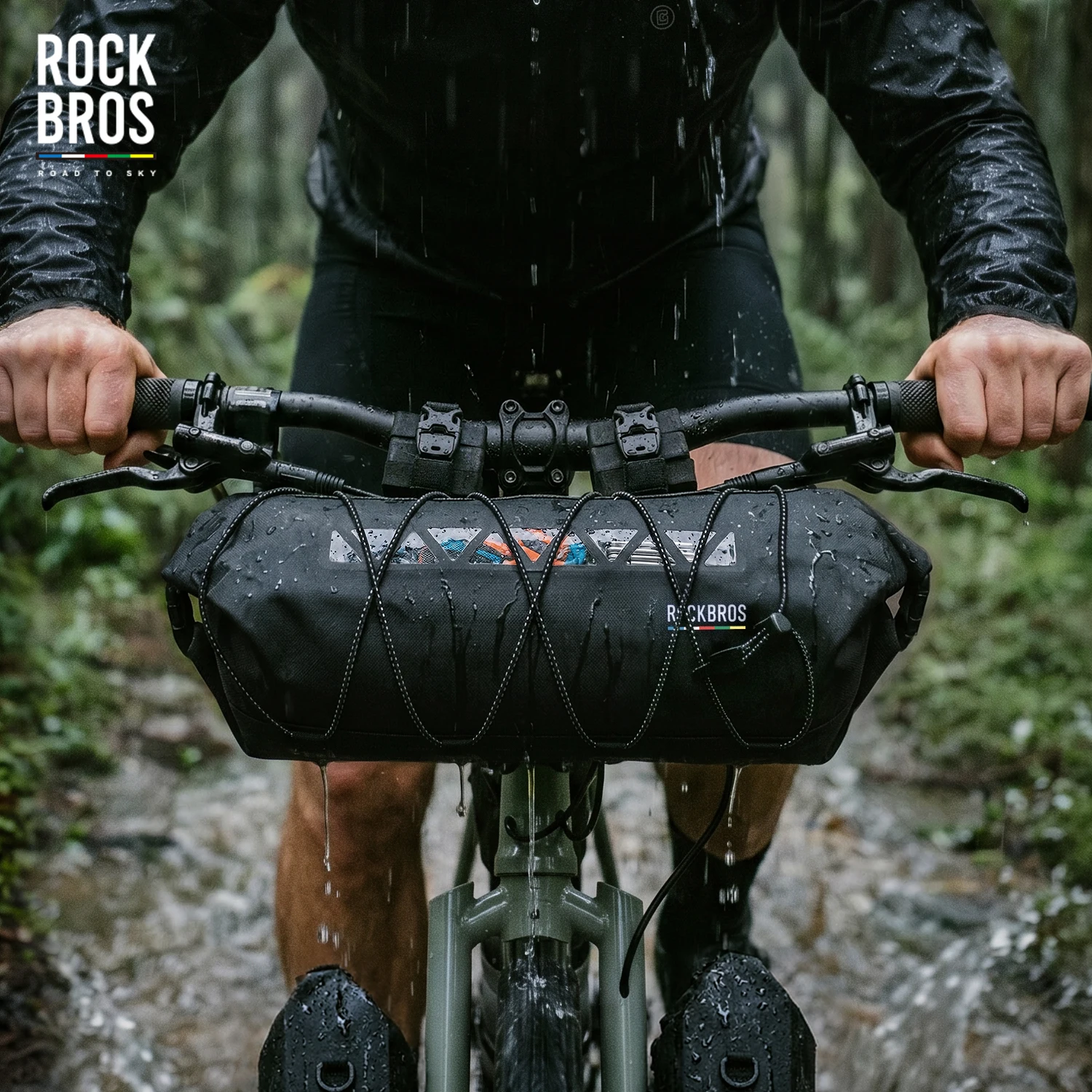 Bolsa Delantera para Bicicleta ROCKBROS ROAD TO SKY, Totalmente Impermeable, 7L de Gran Capacidad, Bolsa para Manillar de Bicicleta, Ligera, Paquete de Almacenamiento para Ciclismo