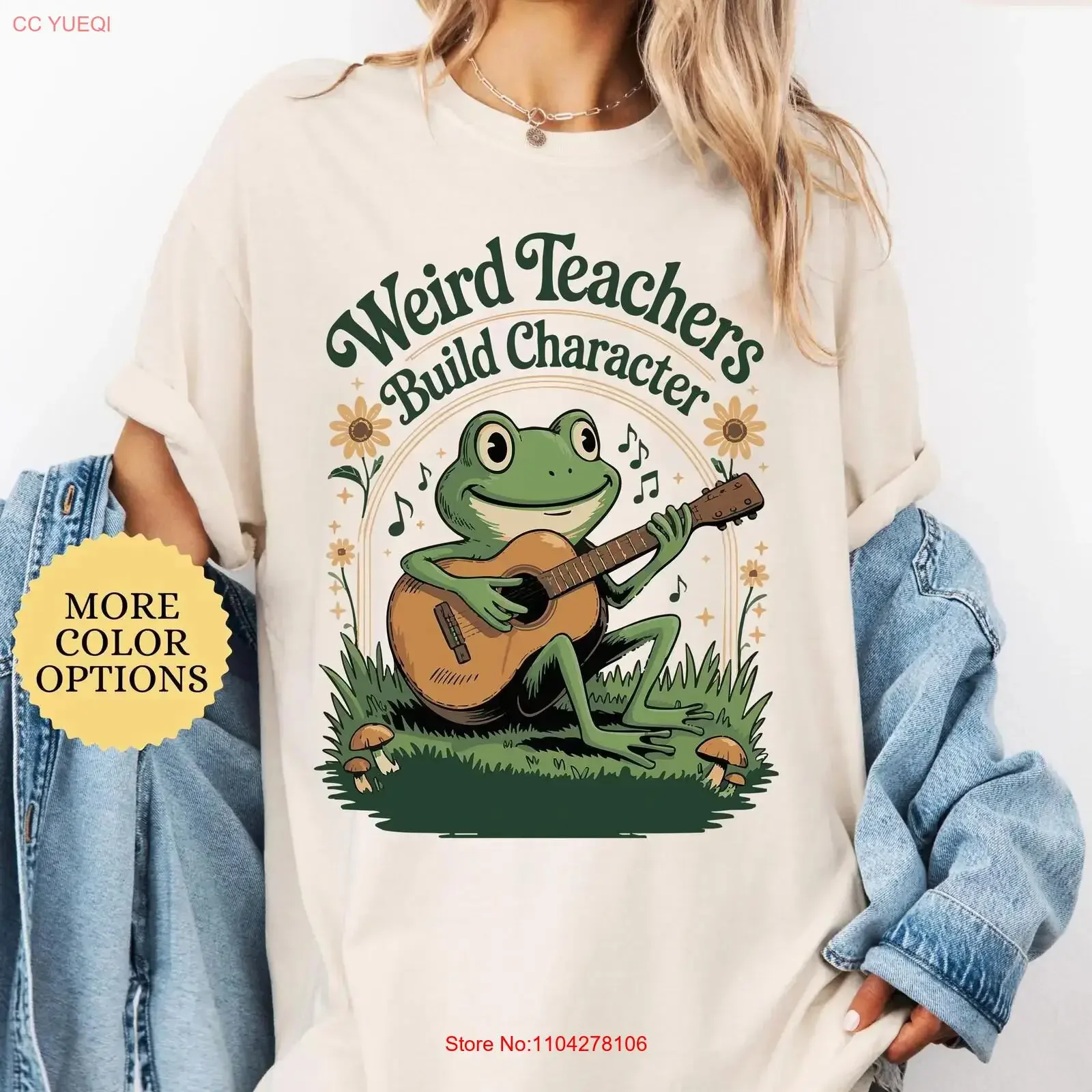 T-shirt « Weird Teachers Build Character » pour enseignants, motif grenouille, sweat-shirt scolaire amusant, style vintage délavé, vêtements graphiques respirants