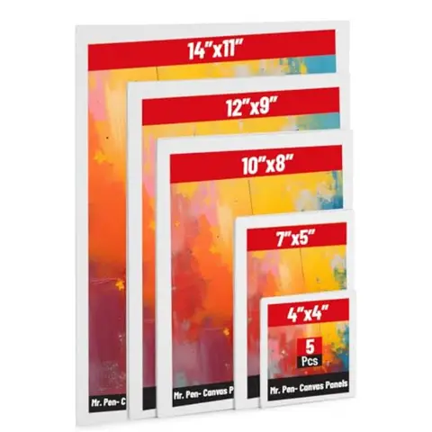 Canvas Panels, 5 Pack, 4x4, 5x7, 8x10, 9x12, ch Triple Primed for Oil and Acrylic Pats, Canvas Boards for Patg, Patg, Blank Can