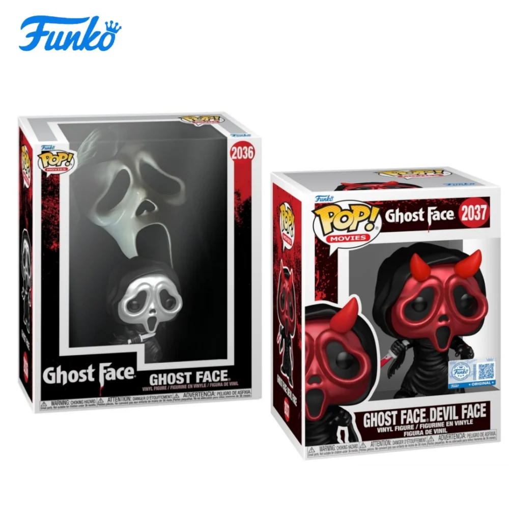 Funko Pop Vinyl: Ghostface Killer - Máscara Demoníaca (Versão Metálica) - Presente de Ano Novo - Ótimo Presente de Natal, Ano Novo e Aniversário para Familiares e Amigos, Decoração de Cultura Pop, Presente de Aniversário, Colecionável de Quadrinhos, Produ