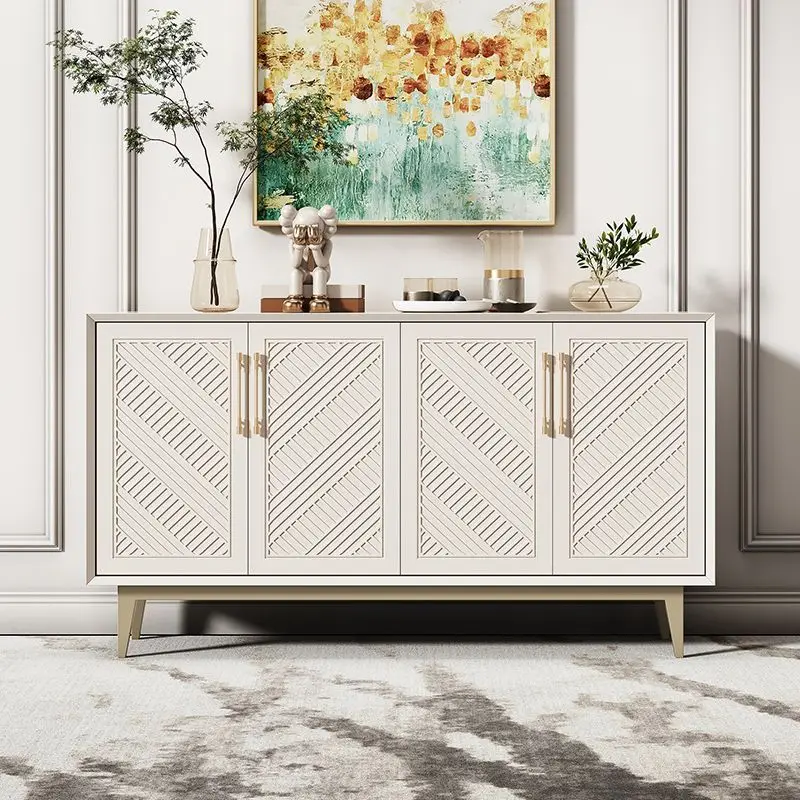 Light luxury solid wood dining side cabinet, household living room tea cabinet, Nordic high-end multi-layer