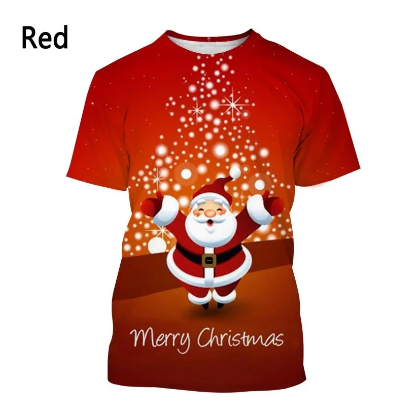 New Fashion Santa Claus 3d Printed T-shirt Men's and Women's Summer Casual Short Sleeve Christmas Eve Shirt