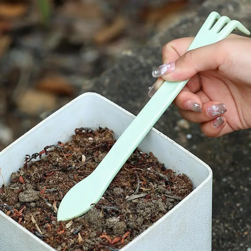 1 шт., корневые грабли, бонсай, горшечные растения, 3-зубчатый инструмент для распущенной почвы, инструмент для пересадки, культивирования, ручные грабли, домашний садовый инструмент 21 см