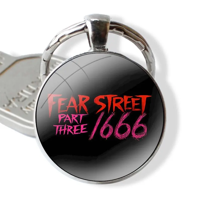 Keychain Handmade Glass Cabochon Key Ring Holder Pendant Key Chains Fear Street