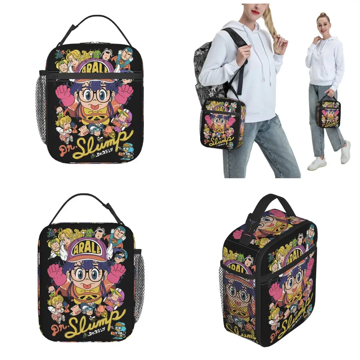 Arale Dr.Slump Insulated Lunch Bags Thermal Bag Reusable Large Tote Lunch Box Men Women Work Picnic