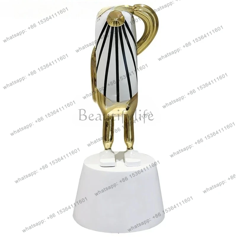 

Fun Crafts Creative Salute Penguin Cartoon Ornaments Large Indoor Floor Sculpture