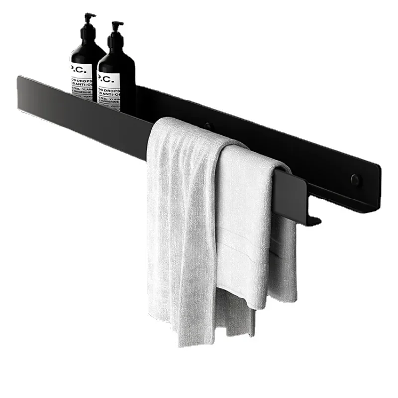 Wall-Mounted Light Luxury Shelves Modern Minimalist Organizer Towel Shelf for Bathroom Sleek and Practical Storage