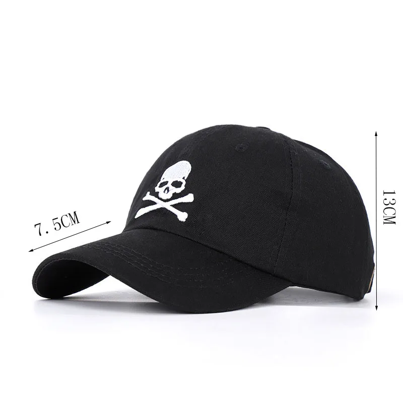 Cool Men Women Summer Skull Embroidery SunShade Cotton Baseball Cap Outdoor Sport Sunscreen Punk Hip Hop Adjustable Hat P55