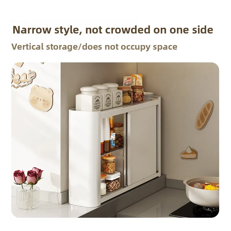 منظم توابل مقاوم للغبار، رف طاولة المطبخ مكون من 3 طبقات، تخزين موفر للمساحة لزجاجات الزيت وبرطمانات البهارات #4