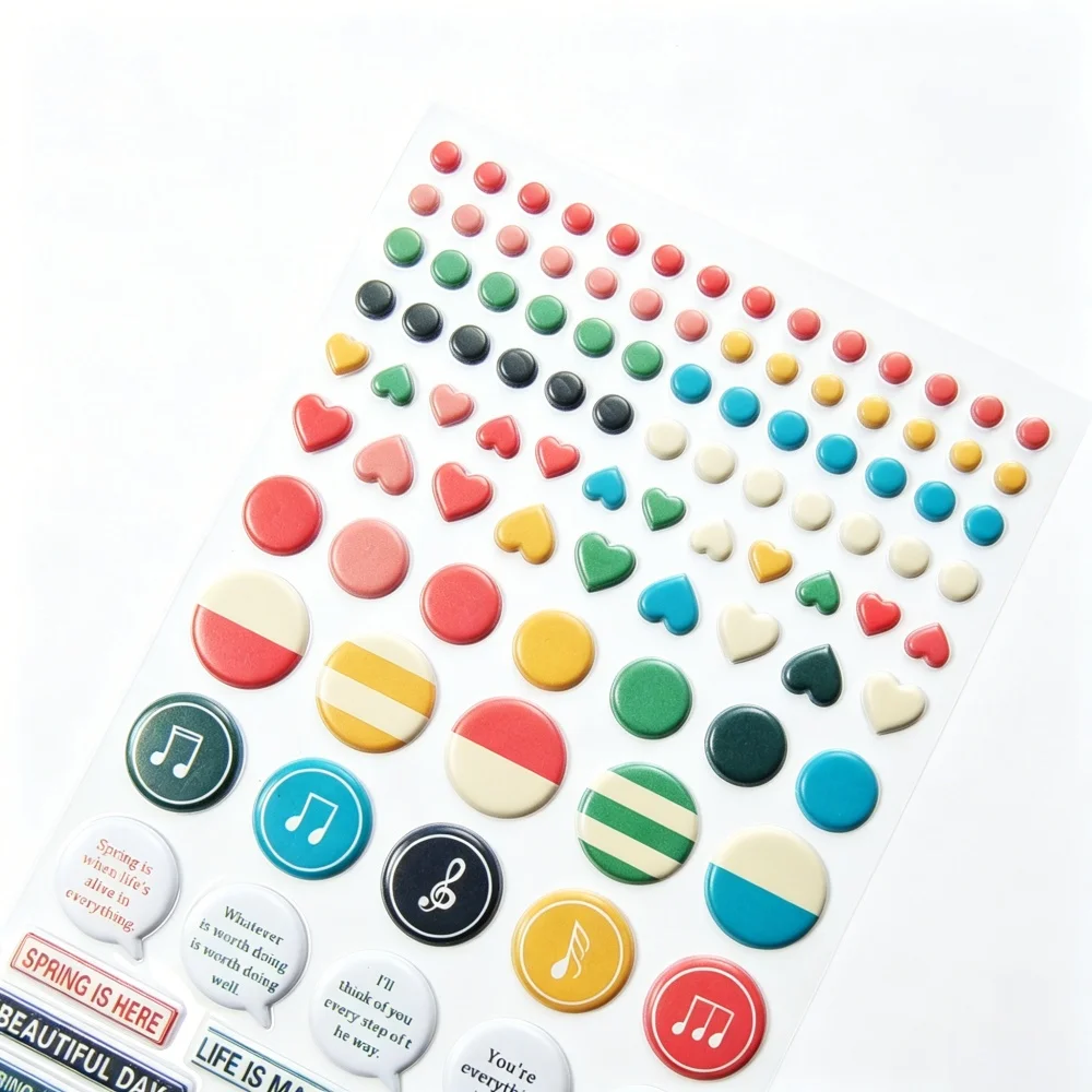 Creative Path Puffy Mini Scrapbooking Journaling Sticker Wiederverwendbare Kleine Vase Stern Herz Motivierende Sätze Deko-Sticker – Detail 15