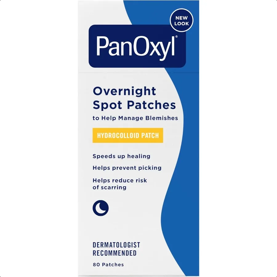 PanOxyl PM Overnight Spot Patches Advanced Hydrocolloid Healing Technology Fragrance Free 80 Count