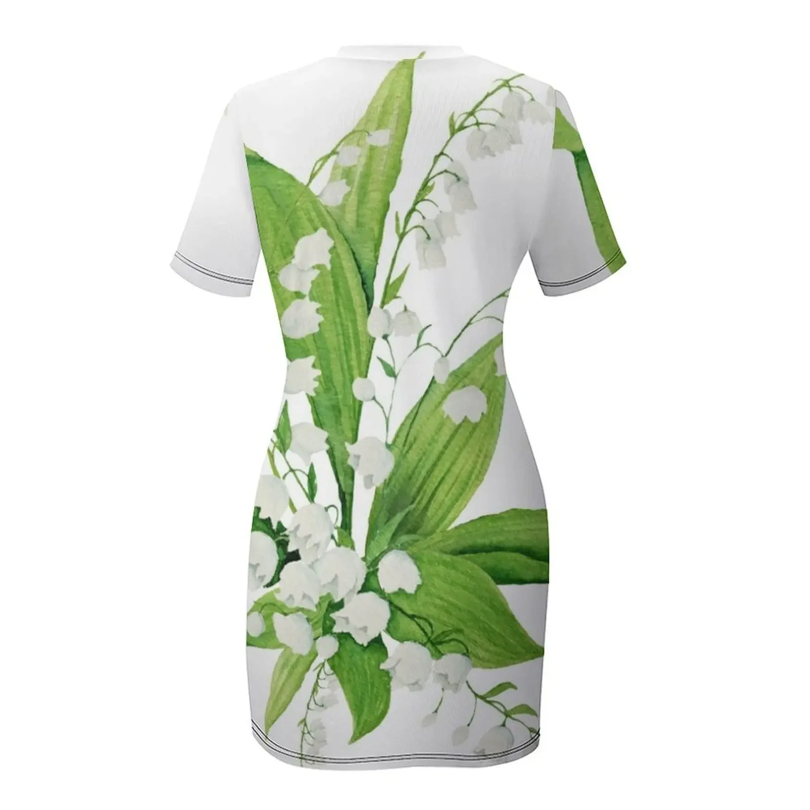 Robe blanche à manches courtes Lily of the Valley pour femme, robe de bal à manches longues