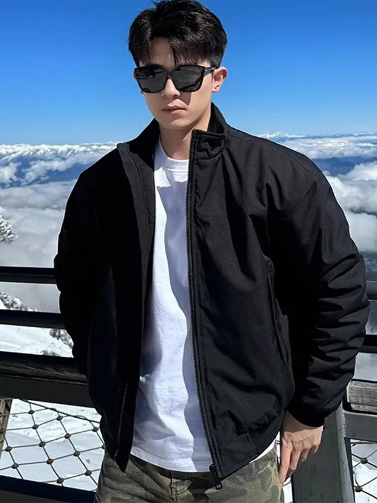 

Мужская утепленная хлопковая куртка-бомбер в американском стиле с отложным воротником для осени и зимы, рабочая одежда, верхняя одежда Cleanfit