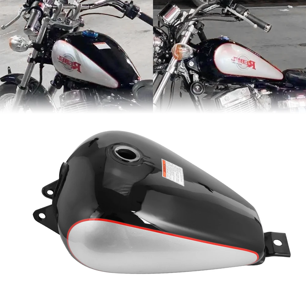 Motorcycle Light Black Universal Retro Fuel Gas Tank 3.4 Gallons For Honda CMX 250 CMX250 Rebel 1985-2016