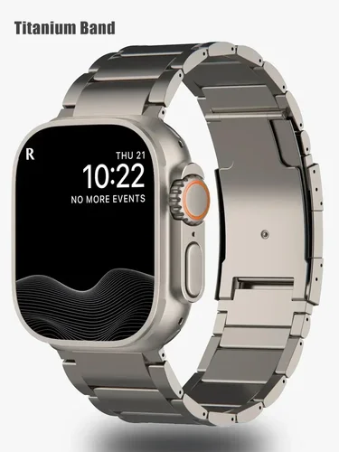 Imagen 2 del producto Correa de titanio de negocios para Apple Watch Ultra 2, pulsera de Metal de 49MM, 44MM y 45MM para IWatch Series 8, 9, 7, 6, 5, 4, 3 SE, 44MM, 40MM