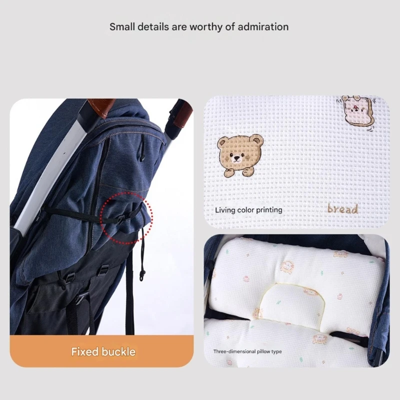 Strollers Liner with Printed Pattern Pushchair Mattress Chair Pad Baby Carriers Cushion Pad Infant Supply A2UB