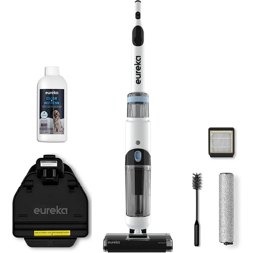 무선 습식 건식 진공 청소기 걸레 다중 표면 자체 청소 시스템 스마트 센서 기술 음성 프롬프트 2개 탱크 시스템