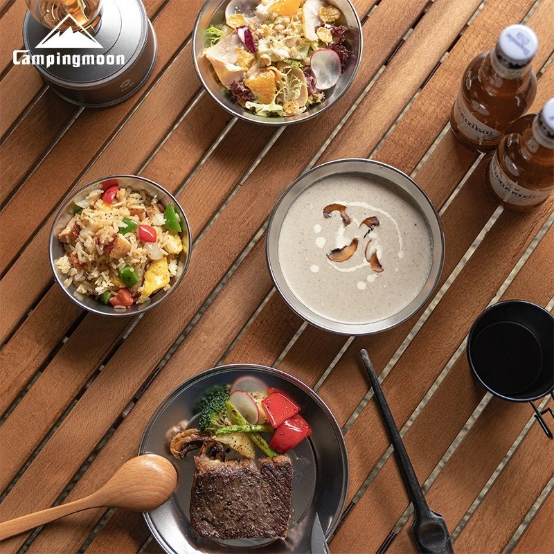 ชุดจานชามสแตนเลส 304 8 ชิ้น CA - Outdoor Camping Korea บทวิจารณ์และราคา