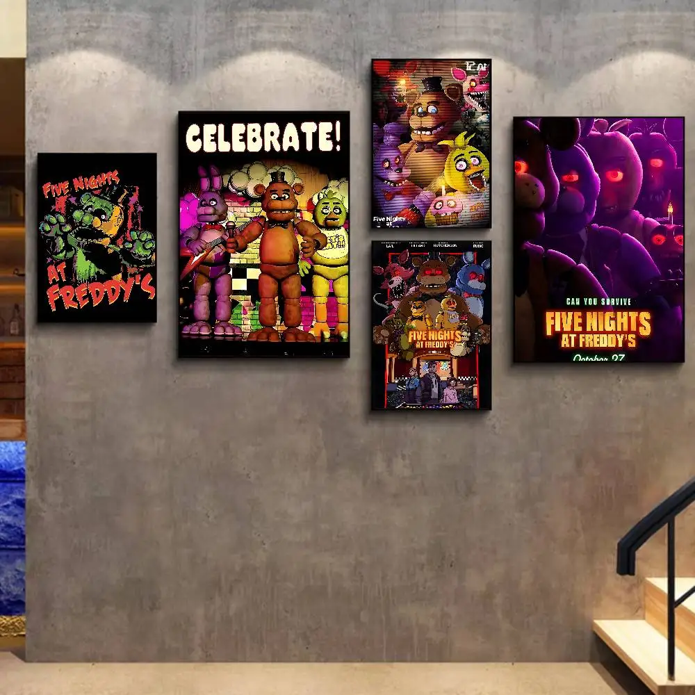 الرعب أنيمي F-five N-لياليات في F-freddy's نوعية جيدة يطبع والملصقات غرفة المنزل بار مقهى ديكور الجمالية الفن طلاء جدران #2