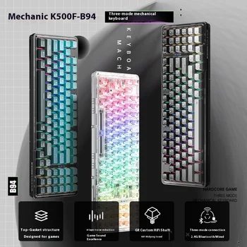 K500F B94W kablolu kablosuz mekanik klavye 94 tuşları Hot Swap Trimode PBT şeffaf Keycaps bilgisayar ofis oyunları kızlar Gi